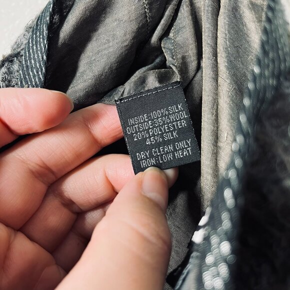 Marianne Kooimans Japanese Blue & Gray Eroded Wool Knit knee-length pencil skirt - Picture 5 of 12